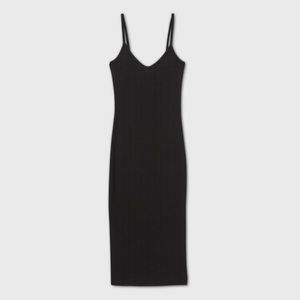 Black Midi Tank Top Knit Dress